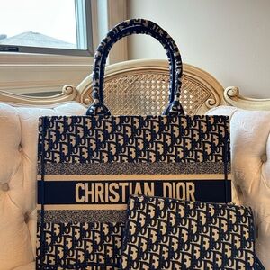 Dior Navy and Cream Tote Bag
